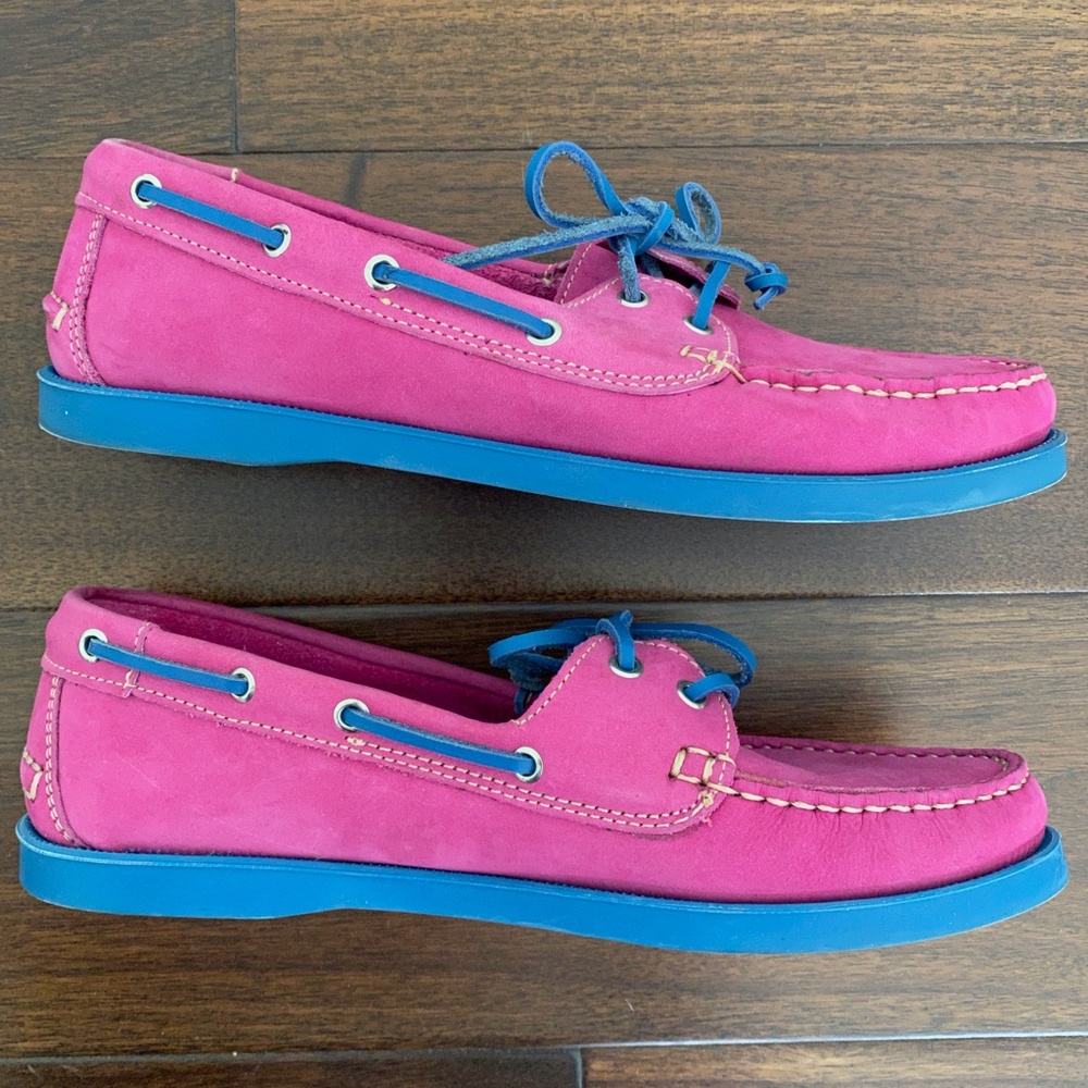 Tesori Pink & Blue Boat Shoes - 7-1/2 - Picture 4 of 6